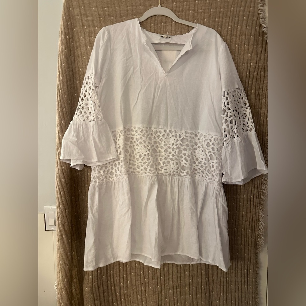 Tyler Boe Elegant White Lace Women's Dress